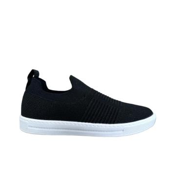 Imagem de Tênis Mississipi Casual Slip On MI461 Preto - Branco-Feminino