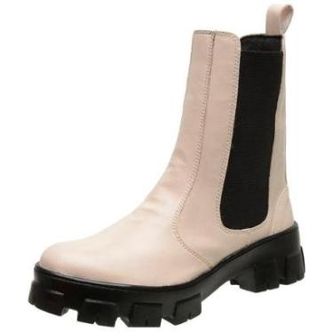 Imagem de Bota Chelsea Feminina Coturno Tratorado Cano Longo Blogueira-Feminino