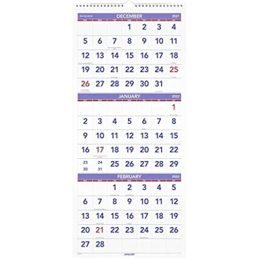 Imagem de Calendário de parede 2022 da AT-A-GLANCE, 30,5 x 68,5 cm, grande, vertical, referência de 3 meses (PM1128)