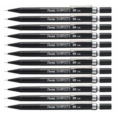 Imagem de Pentel Lapiseira Sharplet, grafite de 0,5 mm (pacote com 12), preta
