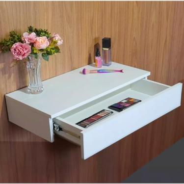 Imagem de Macramiss Penteadeira Escrivaninha Suspensa Com Gaveta Camarim De Parede Porta Maquiagem