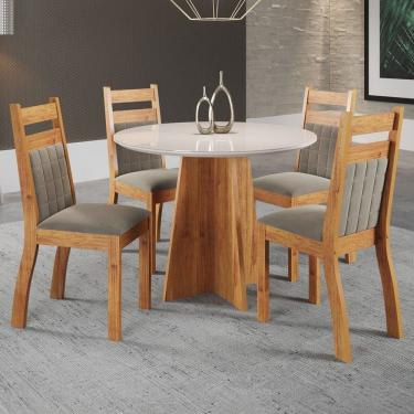 Imagem de Mesa de Jantar 4 Lugares Derry Perola/Off White - Panorama Móveis