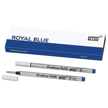 Imagem de Montblanc Recargas Fineliner (B) Azul Royal 124500 – Recargas de caneta para canetas Fineliner e Rollerball da Montblanc – 2 refis de caneta de ponta de fibra