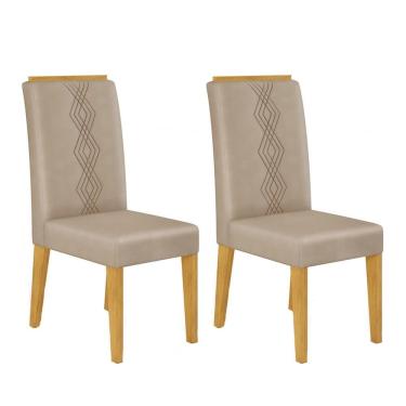 Imagem de Conjunto com 02 Cadeiras Yasmin Cedro Veludo Kraft DJ Móveis