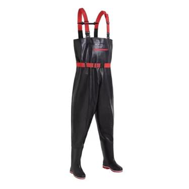 Imagem de Waders Waders De Quadril Em PVC Para Homens, Waders De Peito Com Botas Para Pesca E Caça, Calças Vadeantes Com Bolsos Selados(Black,44 EU)