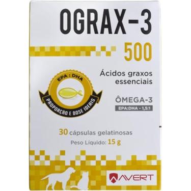 Imagem de Suplemento Avert Ograx-3 para Cães e Gatos - 500mg