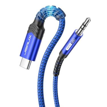 Imagem de JSAUX Cabo USB C para áudio auxiliar de 3,5 mm [1 m], adaptador tipo C para fone de ouvido estéreo de 3,5 mm, compatível com telefone 16/15 Pro Max, iPad Pro, Samsung Galaxy S24 S23 Ultra, azul pixel