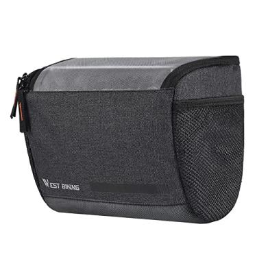 Imagem de Bolsa para guidão de MTB Bolsa térmica com tela sensível ao toque Suporte para telefone isolado de alforje para MTB