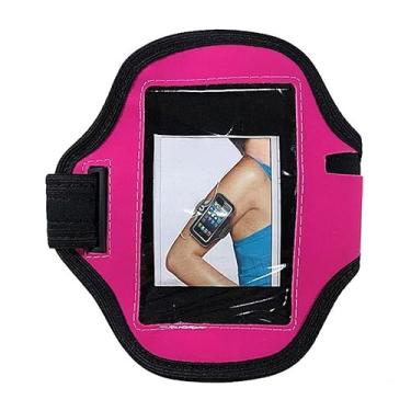 Imagem de Braçadeira Rosa Suporte Celular Corrida Caminhada Academia Braço Armband