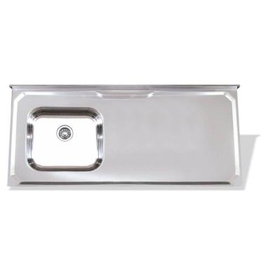 Imagem de Pia de Inox 1,60 x 0,53 Lisa com Cuba Deslocada Para Esquerda
