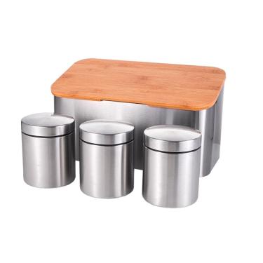 Imagem de Conjunto Porta Pão Mimo BH23351 Inox Prata