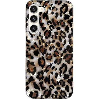 Imagem de J.west Capa para Samsung Galaxy S23 de 6,1 polegadas, luxuosa cintilante, transparente, estampa de oncinha, design perolado, capa protetora de silicone macio e fina, TPU para meninas e mulheres (Bling)