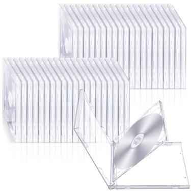 Imagem de Tellegloww Pacote com 20 10,4 mm Cd duplo caixa de plástico duplo 2 discos capacidade DVD padrão em branco Cd capa substituição com dois cubos de disco para proteção de discos (transparente)