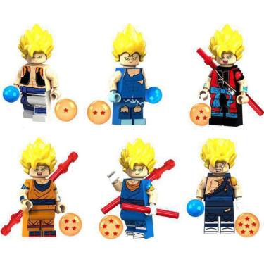 Imagem de Kit Boneco Blocos Montar Xeno Goku Vegeto Gogeta Dragon Ball