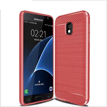 Imagem de Manyip Capa para Samsung Galaxy J7 Star, capa de material de fibra de carbono, suave antiderrapante, macia, anti-impressões digitais, capa totalmente protetora para Samsung Galaxy J7 Star
