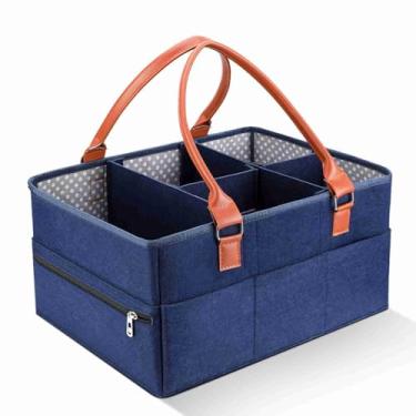 Imagem de Cesta de Fraldas de bebê, Pano de Feltro Portátil, Tecido de Algodão, Organizador de Fraldas para Bebês, Cesta de Armazenamento de Fraldas