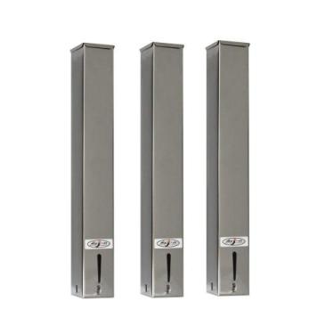 Imagem de Kit 3 Dispensers Quadrado 50ml Inox - CM Design