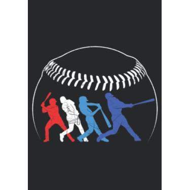 Imagem de Notizbuch A5 dotted, gepunktet, punktiert mit Softcover Design: Baseball Spieler Baseball Catcher Pitcher Baseball: 120 dotted (Punktgitter) DIN A5 Seiten