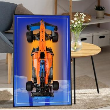 Imagem de Suporte de parede para Lego Technic McLaren F1 carrinho de corrida de brinquedo compatível com Lego Building Set 42141, prateleira de parede para adultos (apenas parede de exibição)