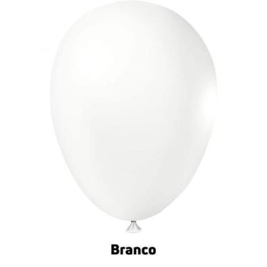 Imagem de Balão Bexiga Liso Festa Decoração 7 Pol. Branco C/50 Un - TAMAROZZI EM