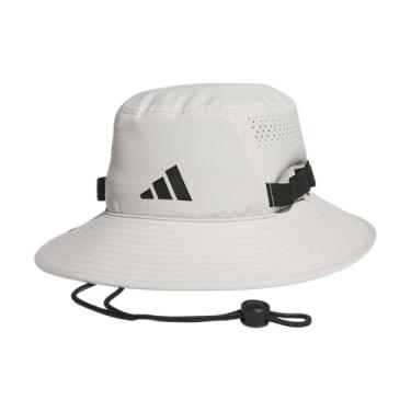 Imagem de adidas Chapéu Victory Bucket ao ar livre e estilo de aba larga lateral para proteção solar, Wonder Alumina cinza/preto, P
