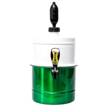 Imagem de Chopeira 100% Alumínio Branco Verde Cabe 7 Garrafa 12 Latas - Beer Cho