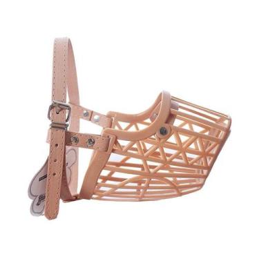 Imagem de Focinheira American Pets Plástica Bege para Cães - Tamanho 4