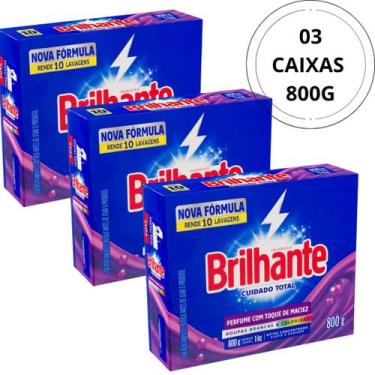 Imagem de KIt 3 Lava Roupas Brilhante 800g Sabão em Pó