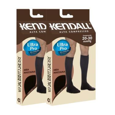 Imagem de Kit 2 Meia de Compressão Masculina Kendall 1532, M, Marrom