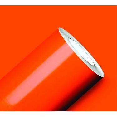 Imagem de Papel Adesivo Envelopamento Vinílico Moveis Geladeira Laranja 7,5m x 5