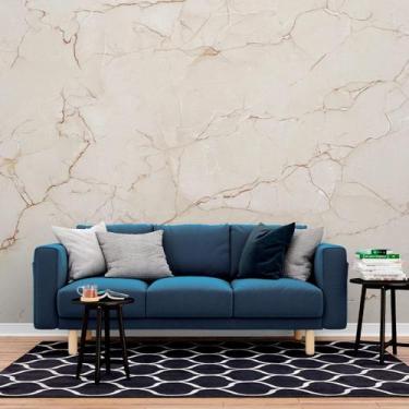Imagem de Papel de Parede Painel 3D Mármore Porcelanato Bege 2,5M Auto Colante L
