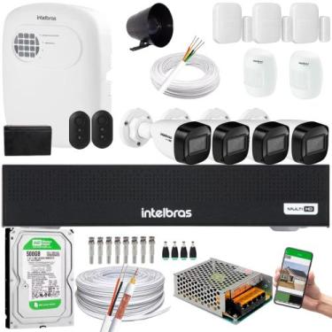 Imagem de Kit 4 Câmeras 1130B Dvr Intelbras + kit Alarme+ivp 2000+xas 4010 + HD 