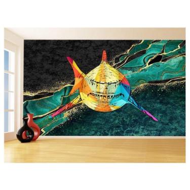 Imagem de Papel De Parede Animais Pop Art Tubarão Cores 3,5M Pxa540 - Você Decor