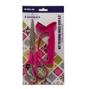 Imagem de Tesoura Com Amolador Premium Lanmax 8,5 Polegadas, Aço, Premium, Costu