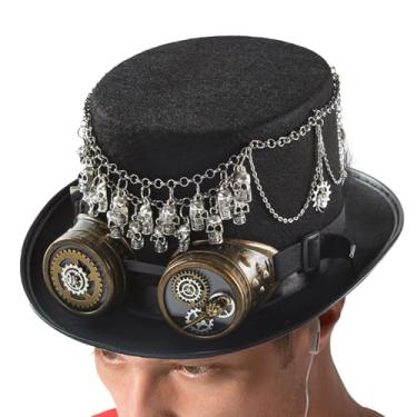 Imagem de Chapéu Steam Punk Masculino, Chapéu Steampunk - Boné Novidade,Chapéu steampunk feminino com óculos removíveis, chapéu vintage de Halloween para fantasia de festa de cosplay