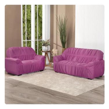 Imagem de Capa De Sofá Elasticada 3 Lugares King Protetor Rosa - Shop Casa Nobre