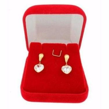 Imagem de Brinco Feminino Coração 7mm Em Ouro 18k 750 Certificado - DG Presentes