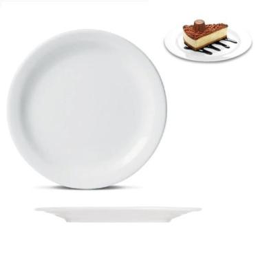 Imagem de 2 Pratos Sobremesa Melamina Branco Basic 18cm Restaurantes - Lyor