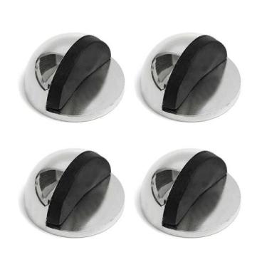 Imagem de 4 Batedor De Porta Metal Borracha Fixação Fita Adesiva DES07 - Desicon