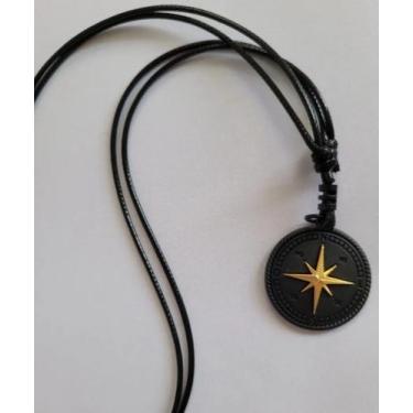 Imagem de Colar Cordão Ajustável Bússola/ Rosa Dos Ventos - JFL.Acessorios