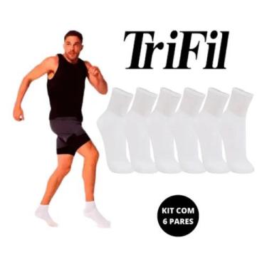Imagem de Kit Meia Trifil Cano Médio 3 Pares Masculino T08721, Branco, 35/38