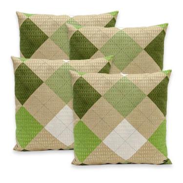 Imagem de Kit 4 Capas de Almofadas Estampadas Piquet Favinho 40x40 C/ Zíper Lind