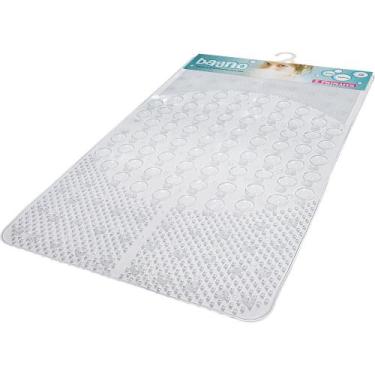 Imagem de Tapete banho 66x38cm plastico transparente primafer com ventosa - Atla