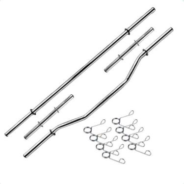 Imagem de Kit Fitness de Barras Tubo Oca de 40cm - Barra W e Barra de 1,50m com 