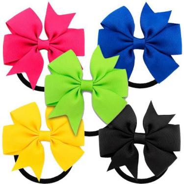 Imagem de 5un. Laço Com Elástico Para Cabelo Infantil Adulto Diversas Cores - Ne