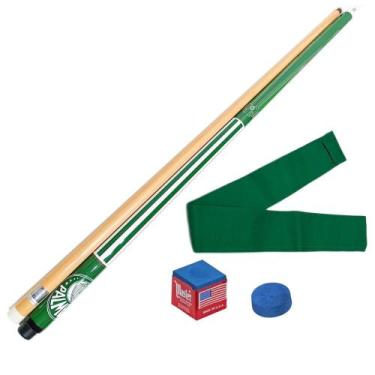 Imagem de Taco de Sinuca Desmontável Oficial do Palmeiras Verde e Branco Troféu 