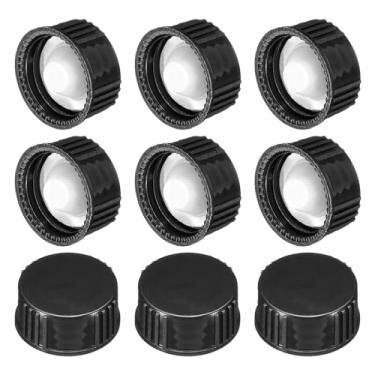 Imagem de PATIKIL Capa de resina fenólica de 22 mm, 144 peças, tampa de rosca, tampa de rosca, rosca fenólica para 22-400 garrafas de cerveja de vidro galão Growler Jarro de galão, preto