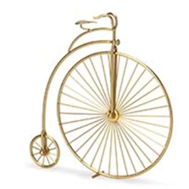 Imagem de Escultura de Bicicleta Vintage em Metal Dourado, Decoração para Sala ou Escritório, Miniatura Decorativa Enfeite Retrô