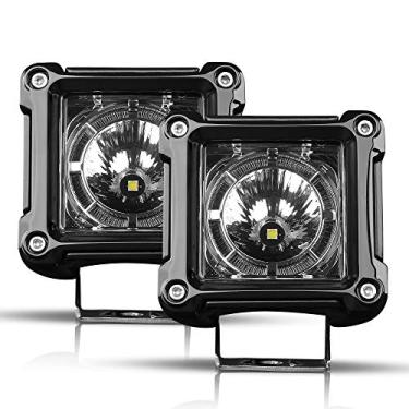 Imagem de HIMA 4X4 Cubos de LED, lâmpadas de LED de 7,6 cm Rigidhorse, 2 peças, luzes quadradas de 100 W, luzes de trabalho fora da estrada, luzes de neblina, para-choque, para quadriciclo, UTV, motocicleta,