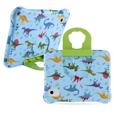 Imagem de Compatível com Samsung Galaxy Tab A9 Plus A9+ 11 polegadas, capa para tablet dinossauro para crianças, meninos, EVA leve, compatível com alça e suporte, presente à prova de choque SM-X210/X216 QBLUE